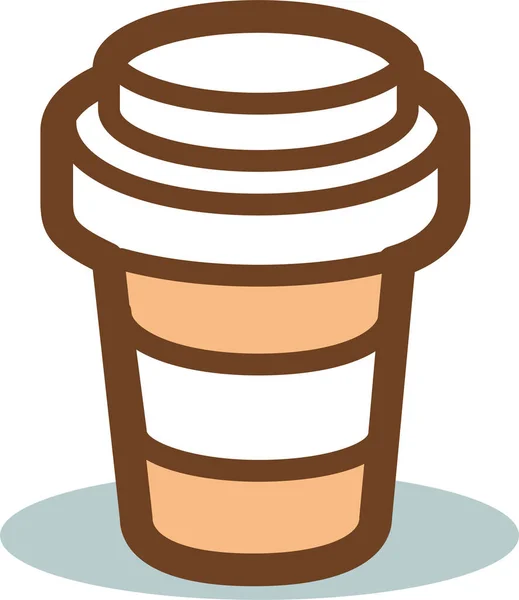コーヒーカップ使い捨てアイコンをフルアウトラインスタイルで表示 — ストックベクタ