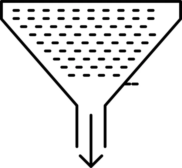 Konvertering Filter Tratt Ikon Konturstil — Stock vektor