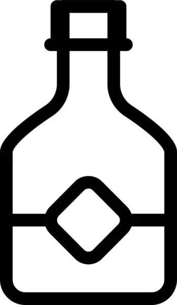 Alcool Bottiglia Icona Stile Contorno — Vettoriale Stock