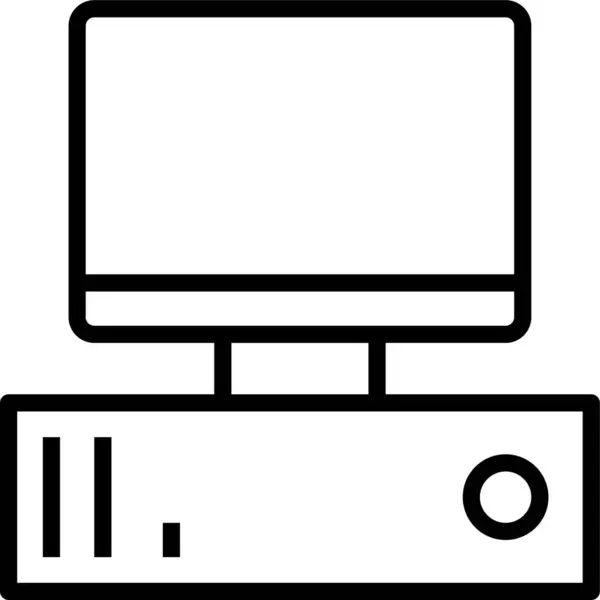 Desktop Monitor Symbol Umrissstil — Stockvektor