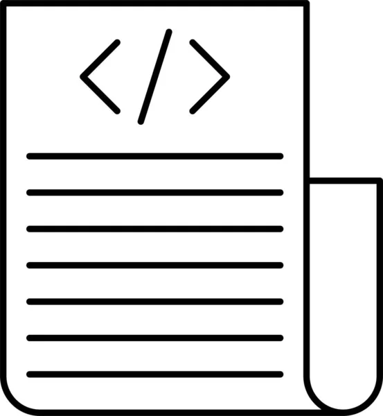 Icône Script Page Document Dans Style Contour — Image vectorielle