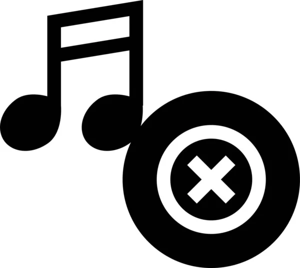 Audiowizualna Ikona Muzyki Solidnym Stylu — Wektor stockowy