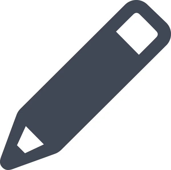 Modificare Penna Scrivere Icona Stile Solido — Vettoriale Stock