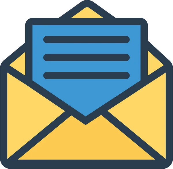 电子邮件信封图标 填充轮廓风格 — 图库矢量图片