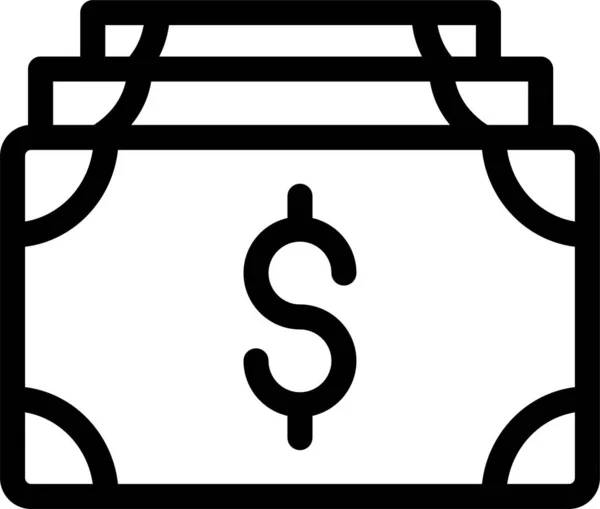 Banking Cash Dollar Icon Outline Style — Stock Vector