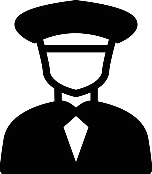 Negócio Policial Empregado Ícone Estilo Sólido —  Vetores de Stock