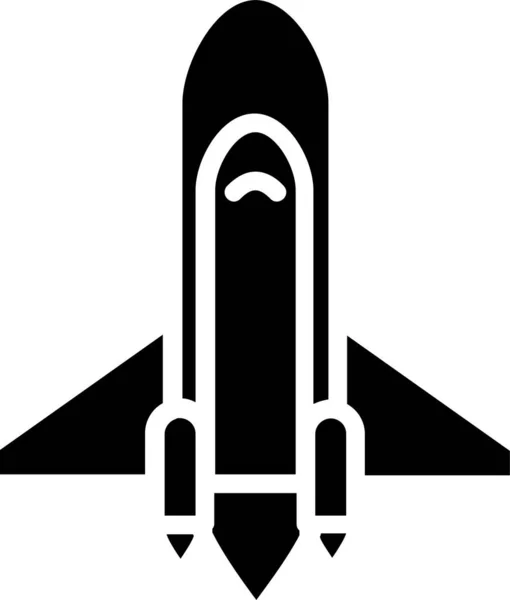 Εικονίδιο Έναρξης Διαστημόπλοιο Πυραύλων Στερεό Στυλ — Διανυσματικό Αρχείο