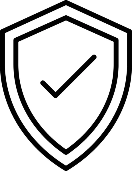 アウトラインスタイルのセキュリティ保険保護アイコン — ストックベクタ