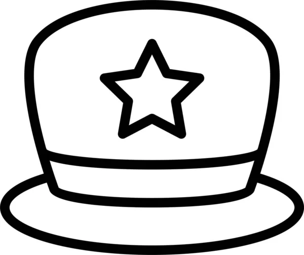 Καπέλο Καπέλο Μόδας Καπέλο Εικονίδιο Στυλ Περίγραμμα — Διανυσματικό Αρχείο