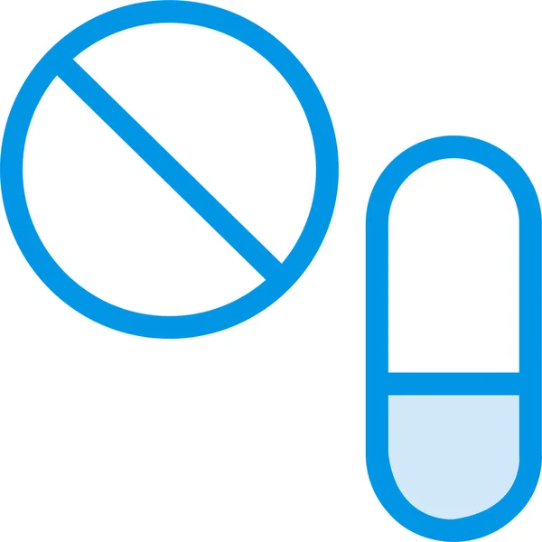Médicament Icône Médecine Soins Santé Dans Style Contour Rempli — Image vectorielle