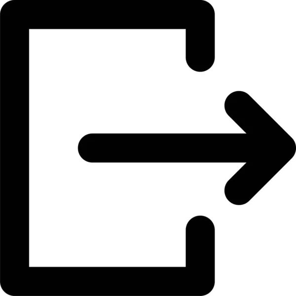 Ikona Výstupu Směru Šipky Pevném Stylu — Stockový vektor