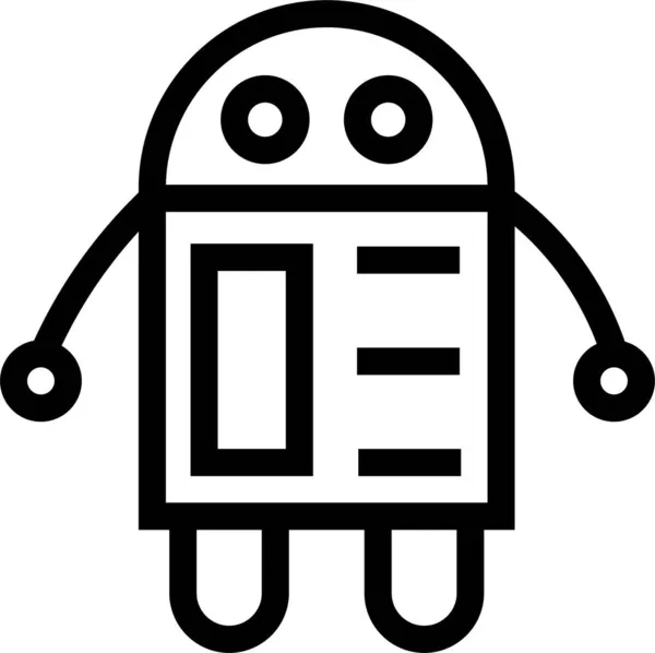 Android Machine Robot Icoon Outline Stijl — Stockvector