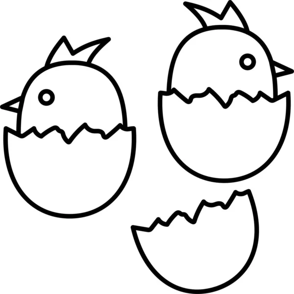 鸡蛋动物图标在东方类 — 图库矢量图片