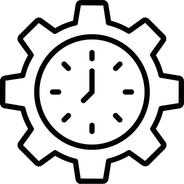Icona Dell Orologio Configurazione Stile Contorno — Vettoriale Stock