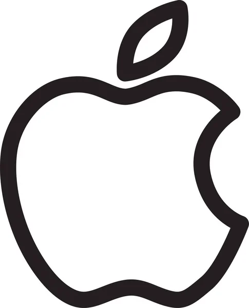 Icône Contour Logo Pomme Dans Style Contour — Image vectorielle