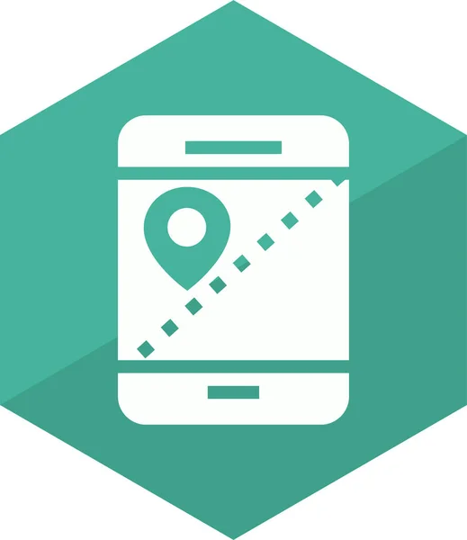 Ubicación Icono Navegación Móvil Estilo Plano — Vector de stock