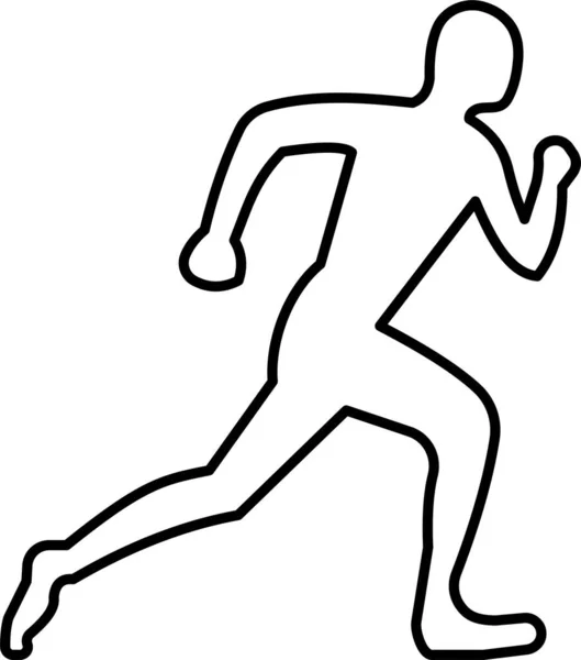 Jeu Athlète Icône Marathon Dans Style Contour — Image vectorielle