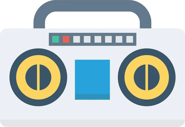 Audio Gerät Musik Ikone Flachen Stil — Stockvektor