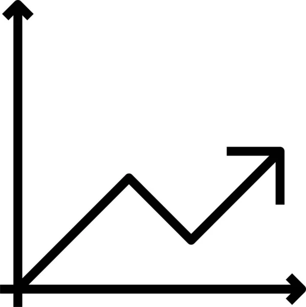 Statistik Diagramm Pfeile Symbol Umriss Stil — Stockvektor