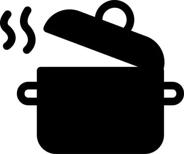 Faire Cuire Icône Friture Cuisine Dans Style Solide — Image vectorielle