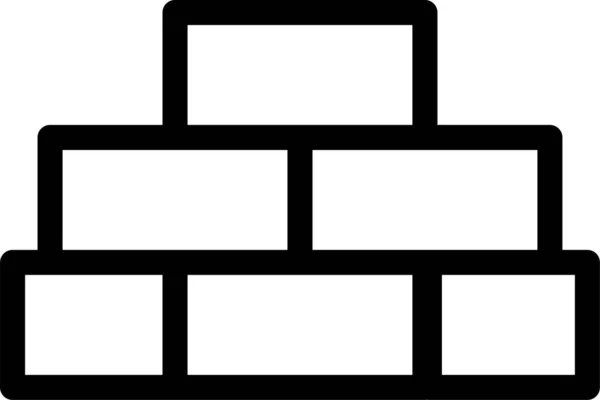 Bricks Building Material Icon Outline Style — Stock Vector