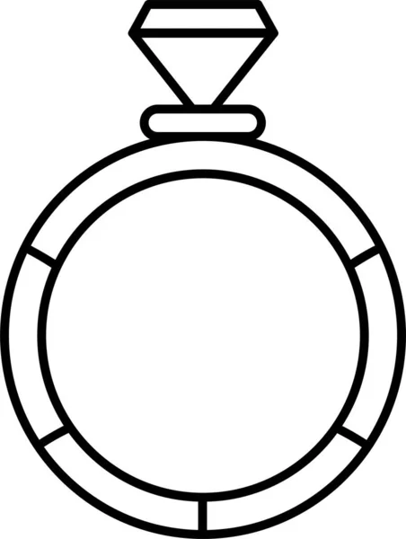 Значок Ювелирных Изделий Бриллиантами Стиле Очертаний — стоковый вектор
