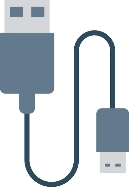 Adapter Kabel Connector Icoon Platte Stijl — Stockvector
