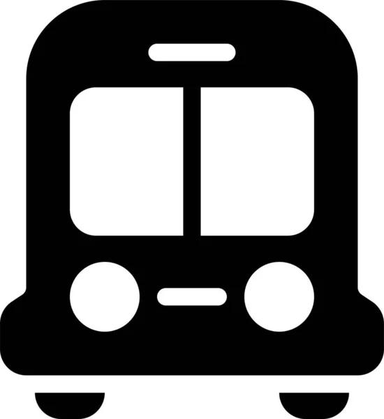 Autobus Publiczny Ikona Solidnym Stylu — Wektor stockowy