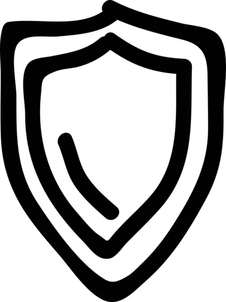 Verschlossenes Schutzsymbol Handgezeichnetem Stil — Stockvektor