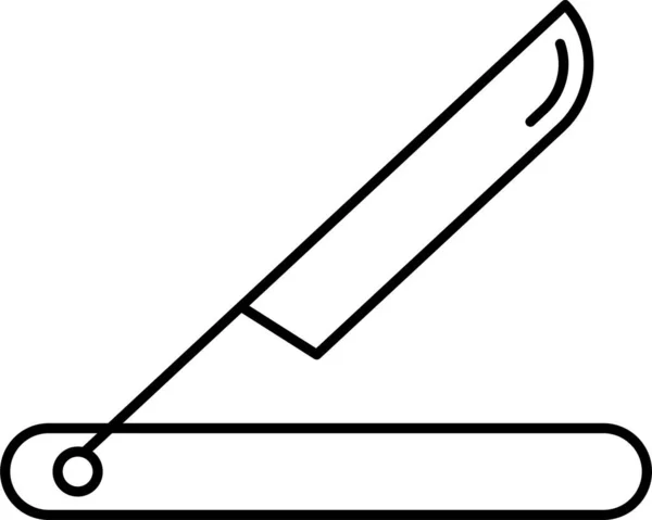 Frisörblad Skuren Ikon Konturstil — Stock vektor