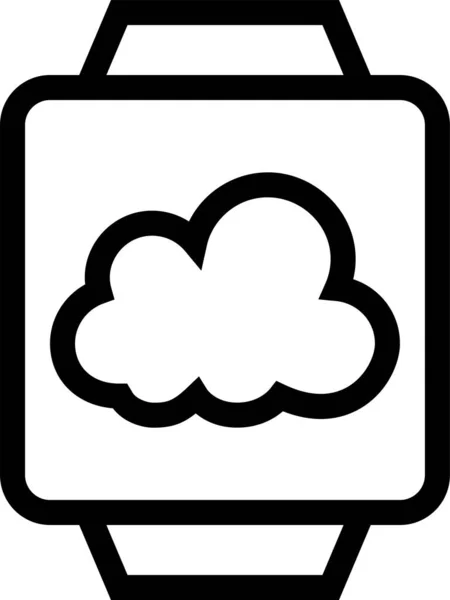 Ícone Nuvem Despertador Estilo Esboço — Vetor de Stock