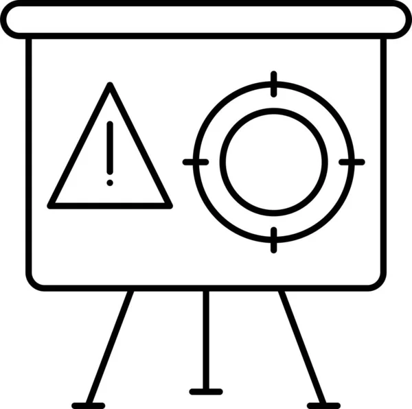 Target Board Fehlersymbol Umrissstil — Stockvektor