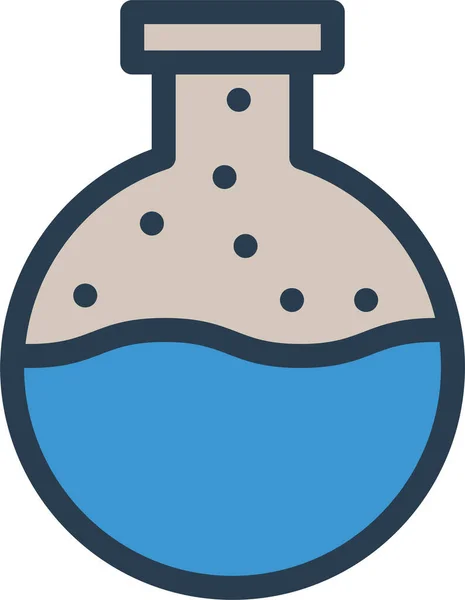 Experiment Flask Lab Icon Filled Outline Style — Stock Vector