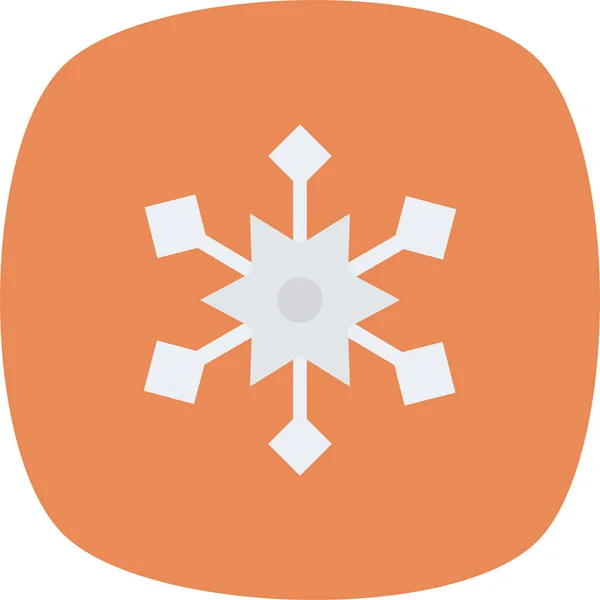 Sneeuwvlok Sneeuwpictogram Badge Stijl — Stockvector