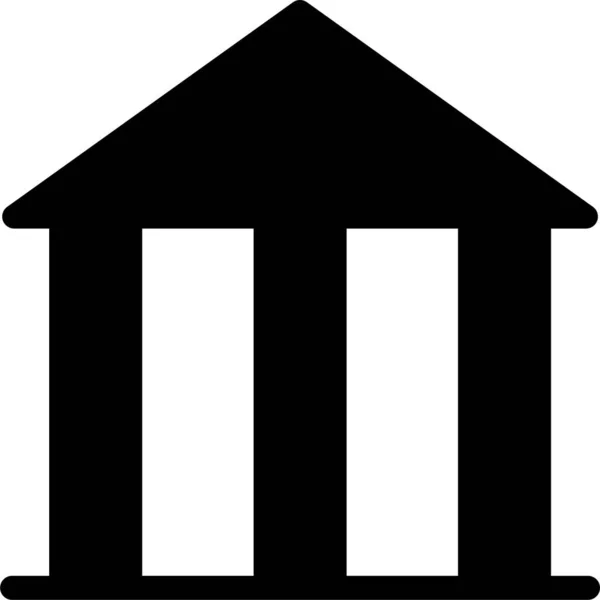 Ikona Finansowania Budowy Banku Solidnym Stylu — Wektor stockowy