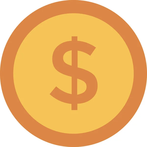 Coin Dollar Icône Finance Dans Style Plat — Image vectorielle