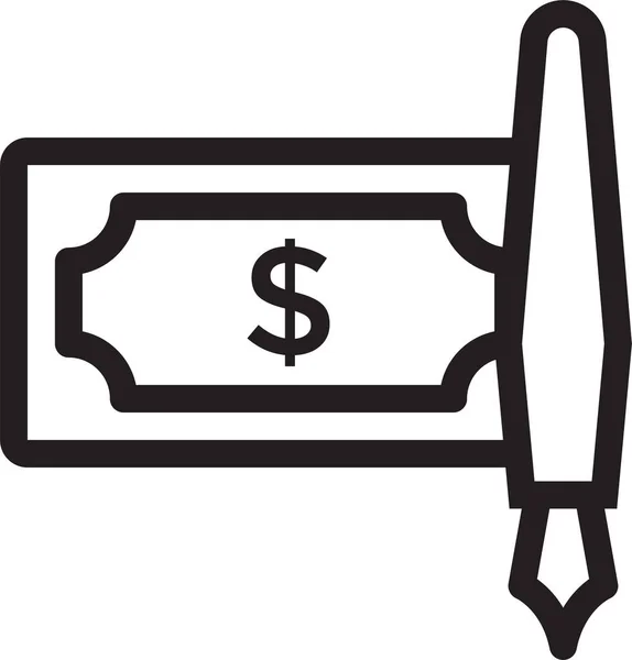 Bank Cash Currency Icon Outline Style — Stock Vector