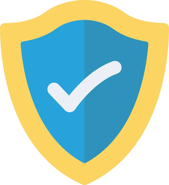 Comprobar Proteger Icono Seguridad Estilo Plano — Archivo Imágenes Vectoriales