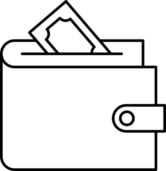 Argent Comptant Sac Main Icône Dans Style Contour — Image vectorielle