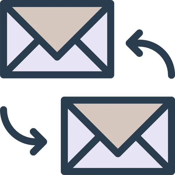 Ícone Mail Carta Caixa Entrada Estilo Esboço Preenchido — Vetor de Stock