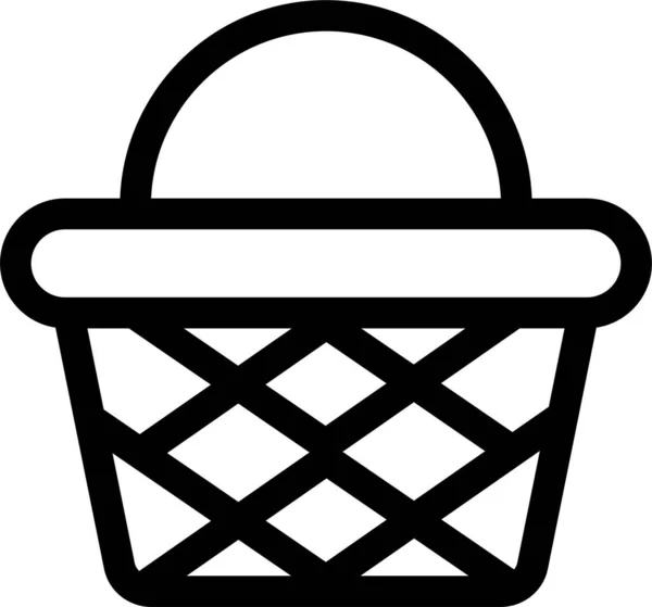Panier Acheter Icône Shopping Dans Style Outline — Image vectorielle