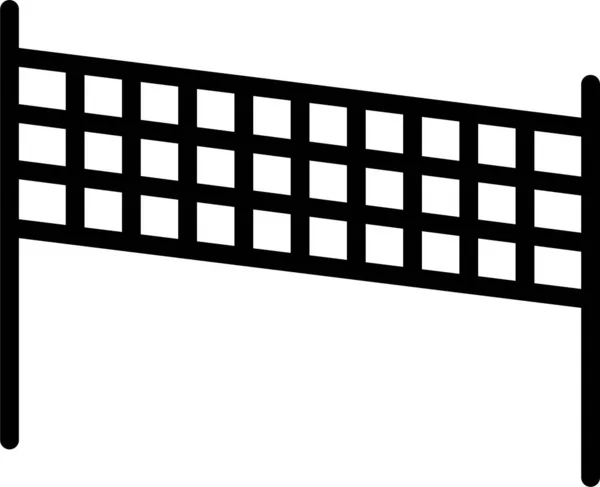 Значок Сетки Бадминтона Стиле Абрис — стоковый вектор