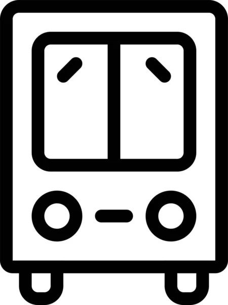 Auto Autobús Icono Público Estilo Esquema — Vector de stock