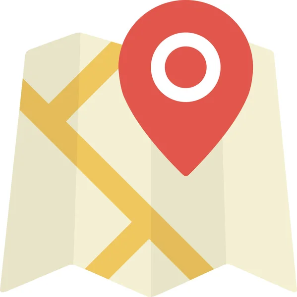 Gps Location Map Icon Flat Style — 스톡 벡터