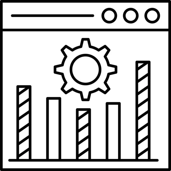 Иконка Графика Браузера Стиле Outline — стоковый вектор