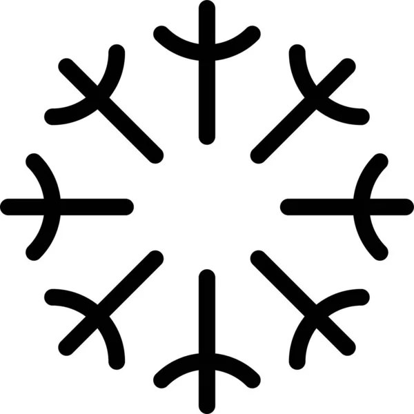 Schneeflockensymbol Umrissstil — Stockvektor