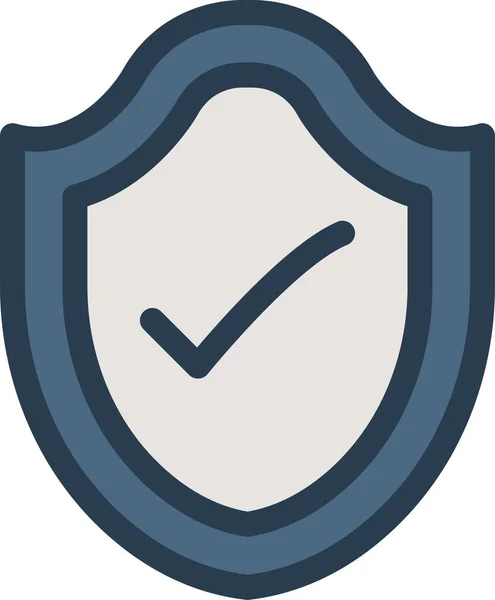 Checkmark Icono Privado Encriptado Estilo Esquema Rellenado — Vector de stock