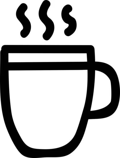 Kawiarnia Filiżanka Ikona Stylu Ręcznie Rysowane — Wektor stockowy