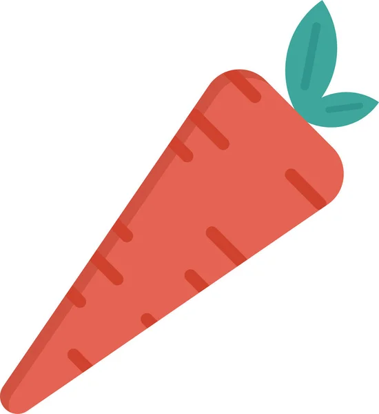 Морковь Едят Здоровую Иконку Плоском Стиле — стоковый вектор