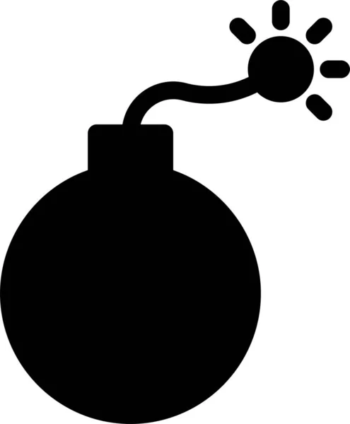 Bombe Dynamite Explosant Icône Dans Style Solide — Image vectorielle